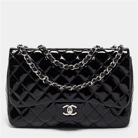 chanel east west classic single flap bag patent leather|CHANEL East West Flap Bag Patent Black SHW .